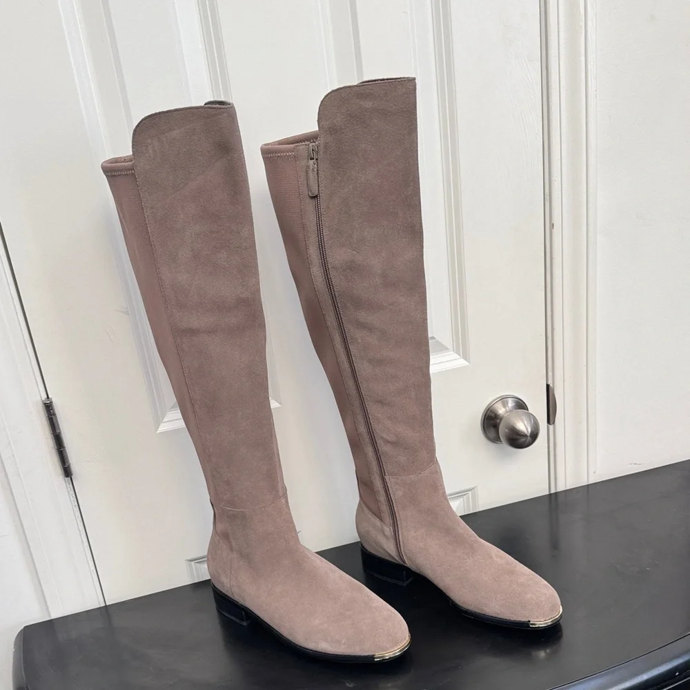 Like New Cole Haan Beige Suede Over the Knee Boots